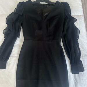 Marciano Black Ruched Cut Out Sheath Dress